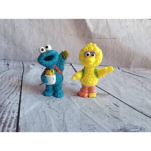Sesame Street Young Big Bird Cookie Monster Off To School Figures Backpacks
